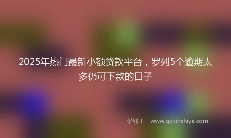 2025年热门最新小额贷款平台，罗列5个逾期太多仍可下款的口子