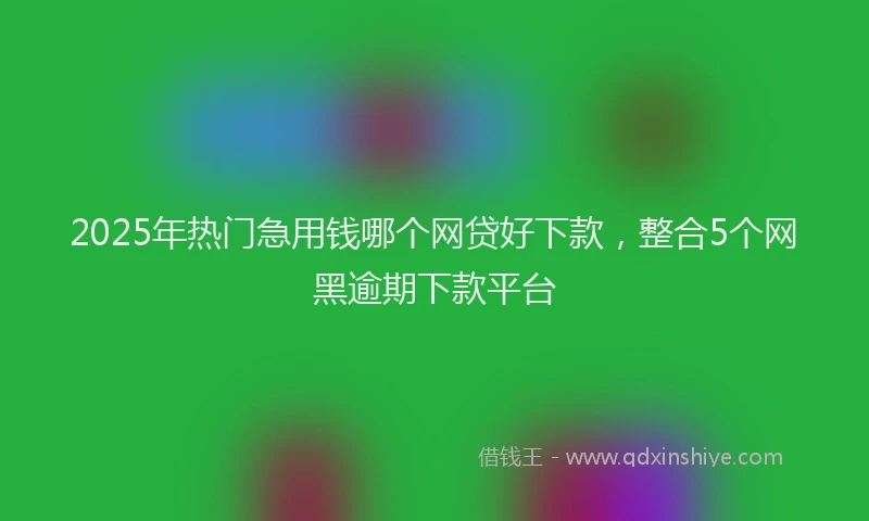 2025年热门急用钱哪个网贷好下款，整合5个网黑逾期下款平台