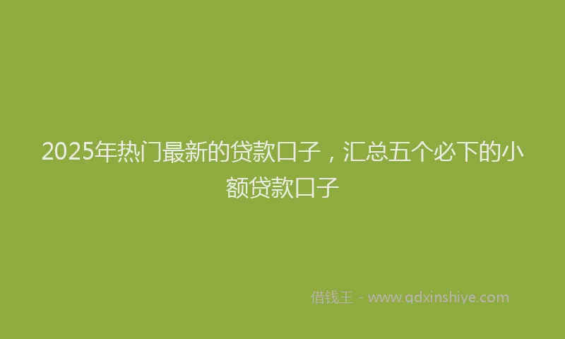 2025年热门最新的贷款口子，汇总五个必下的小额贷款口子