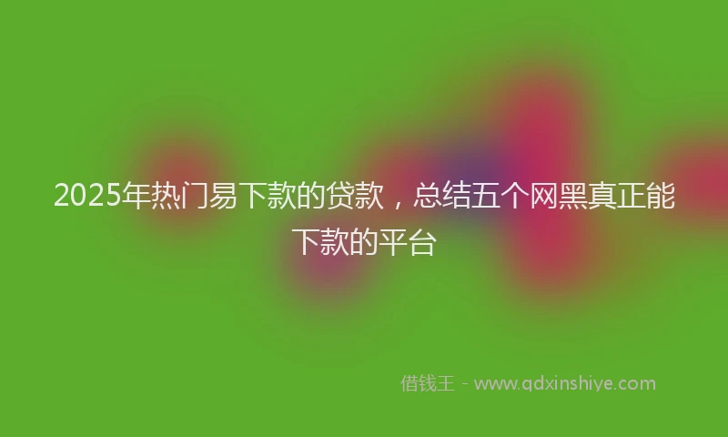 2025年热门易下款的贷款，总结五个网黑真正能下款的平台