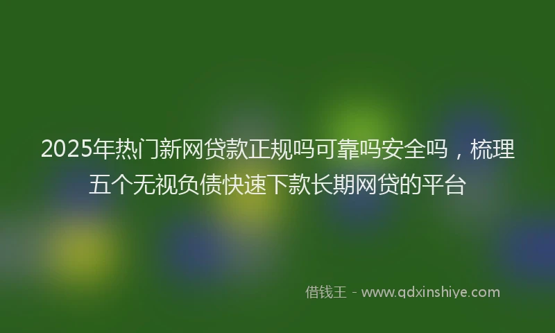 2025年热门新网贷款正规吗可靠吗安全吗，梳理五个无视负债快速下款长期网贷的平台