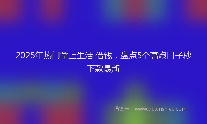2025年热门掌上生活 借钱，盘点5个高炮口子秒下款最新