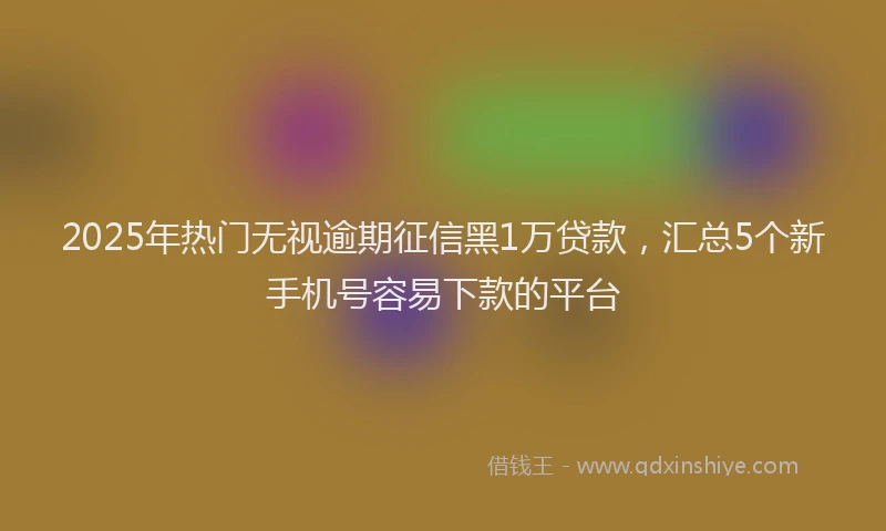2025年热门无视逾期征信黑1万贷款，汇总5个新手机号容易下款的平台