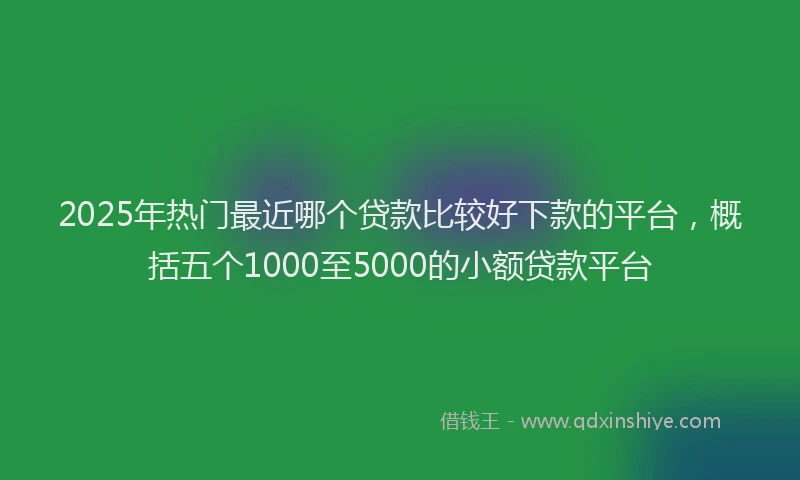 2025年热门最近哪个贷款比较好下款的平台，概括五个1000至5000的小额贷款平台