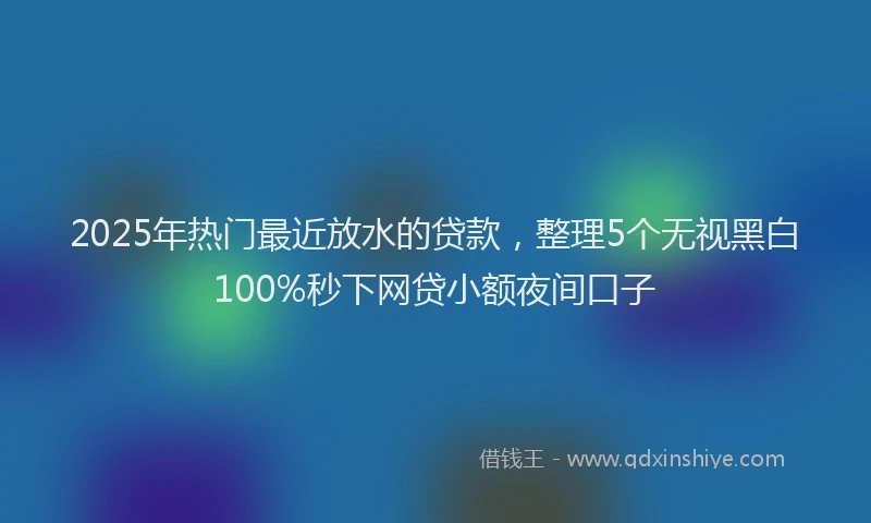 2025年热门最近放水的贷款，整理5个无视黑白100%秒下网贷小额夜间口子
