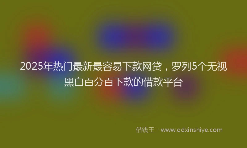 2025年热门最新最容易下款网贷，罗列5个无视黑白百分百下款的借款平台