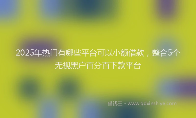 2025年热门有哪些平台可以小额借款，整合5个无视黑户百分百下款平台