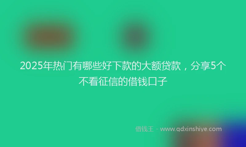 2025年热门有哪些好下款的大额贷款，分享5个不看征信的借钱口子