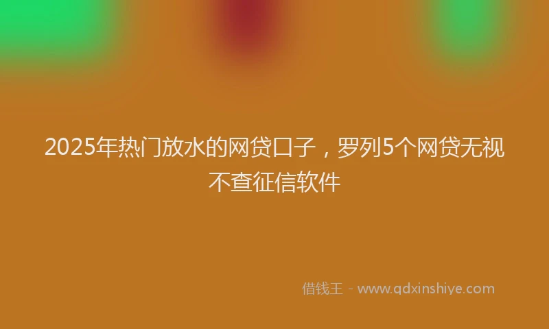 2025年热门放水的网贷口子，罗列5个网贷无视不查征信软件