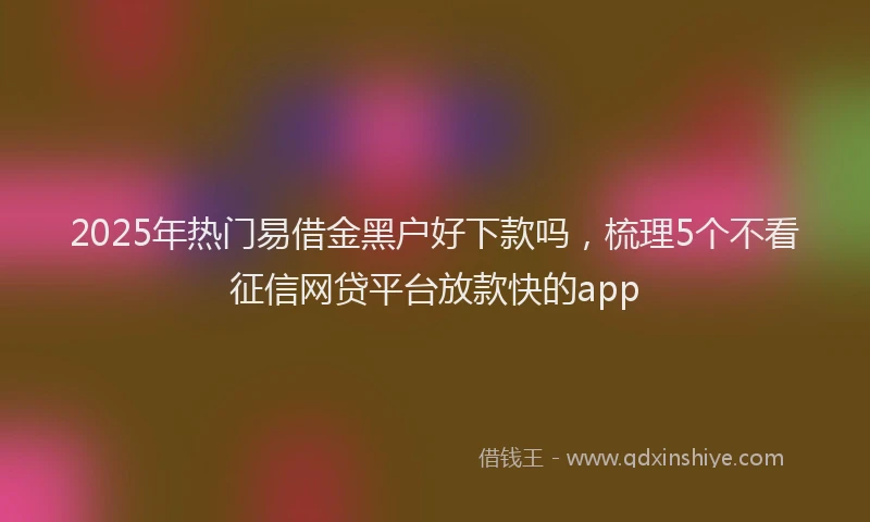 2025年热门易借金黑户好下款吗，梳理5个不看征信网贷平台放款快的app