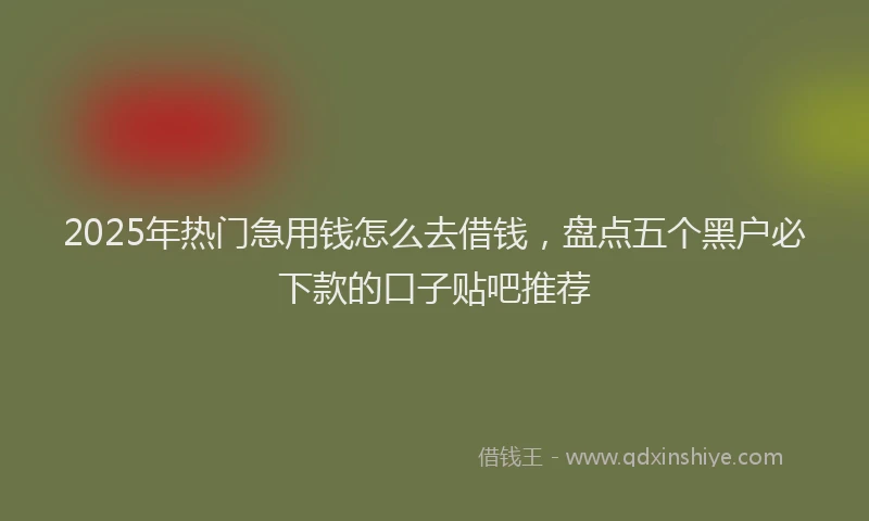 2025年热门急用钱怎么去借钱，盘点五个黑户必下款的口子贴吧推荐
