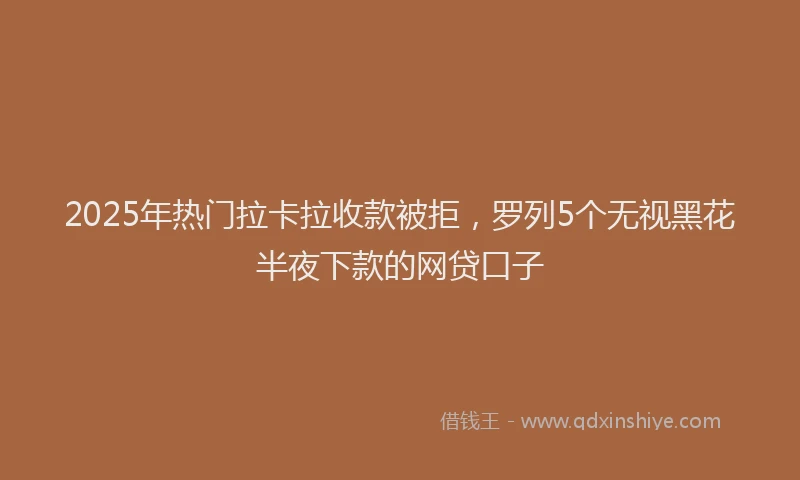 2025年热门拉卡拉收款被拒，罗列5个无视黑花半夜下款的网贷口子