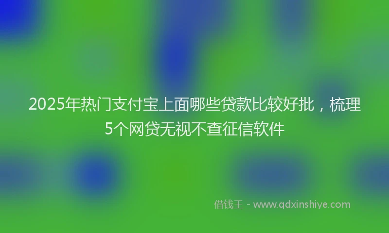 2025年热门支付宝上面哪些贷款比较好批，梳理5个网贷无视不查征信软件