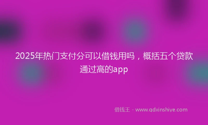 2025年热门支付分可以借钱用吗，概括五个贷款通过高的app
