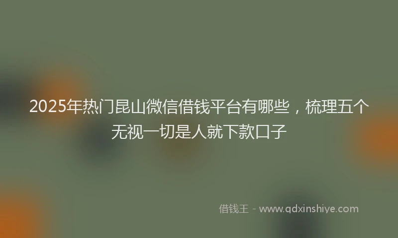 2025年热门昆山微信借钱平台有哪些，梳理五个无视一切是人就下款口子