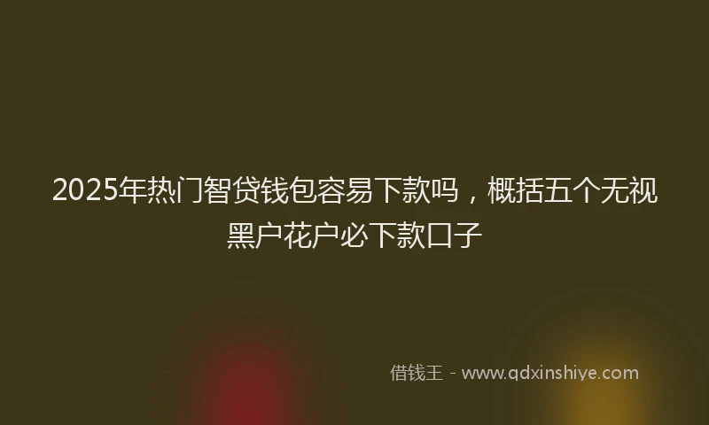 2025年热门智贷钱包容易下款吗，概括五个无视黑户花户必下款口子