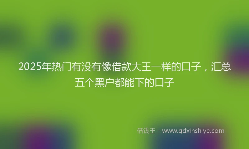 2025年热门有没有像借款大王一样的口子，汇总五个黑户都能下的口子
