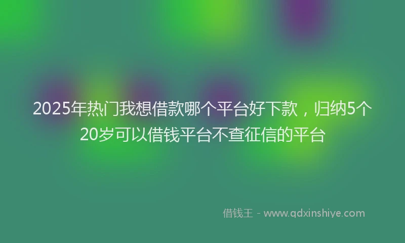 2025年热门我想借款哪个平台好下款，归纳5个20岁可以借钱平台不查征信的平台