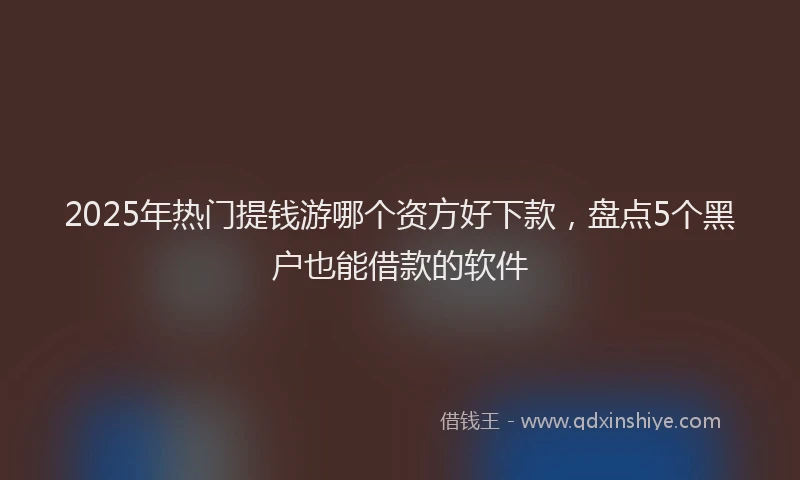 2025年热门提钱游哪个资方好下款，盘点5个黑户也能借款的软件