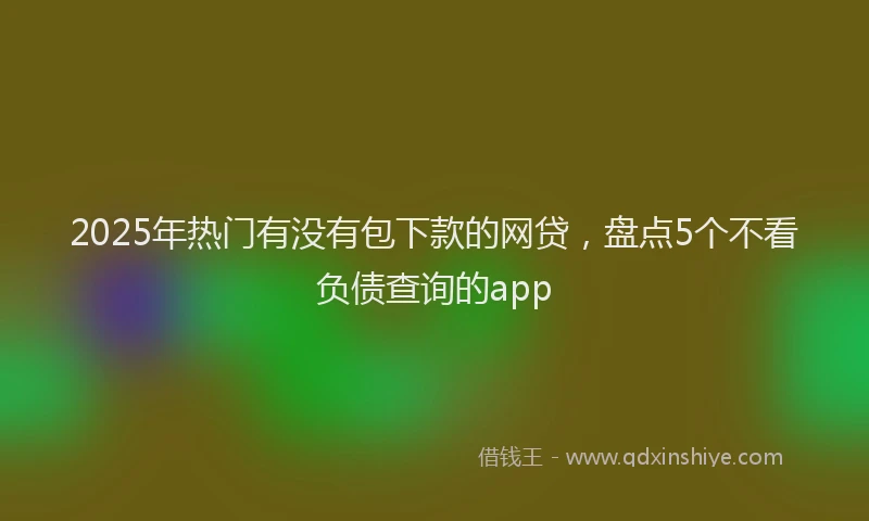 2025年热门有没有包下款的网贷，盘点5个不看负债查询的app