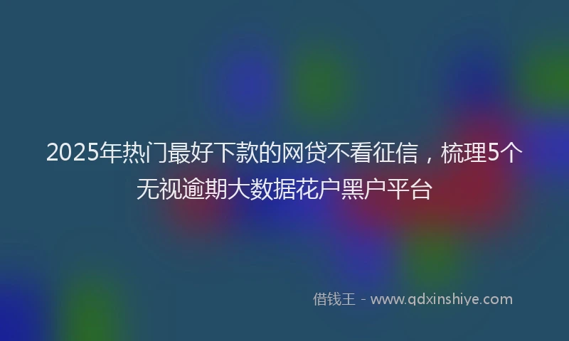 2025年热门最好下款的网贷不看征信，梳理5个无视逾期大数据花户黑户平台