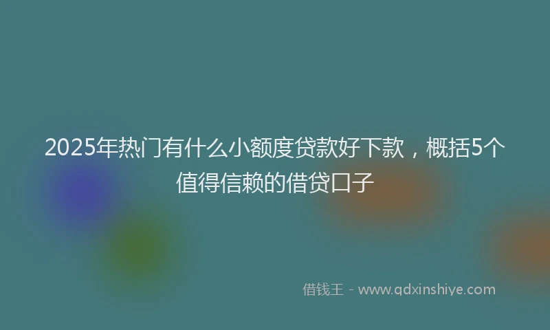2025年热门有什么小额度贷款好下款，概括5个值得信赖的借贷口子
