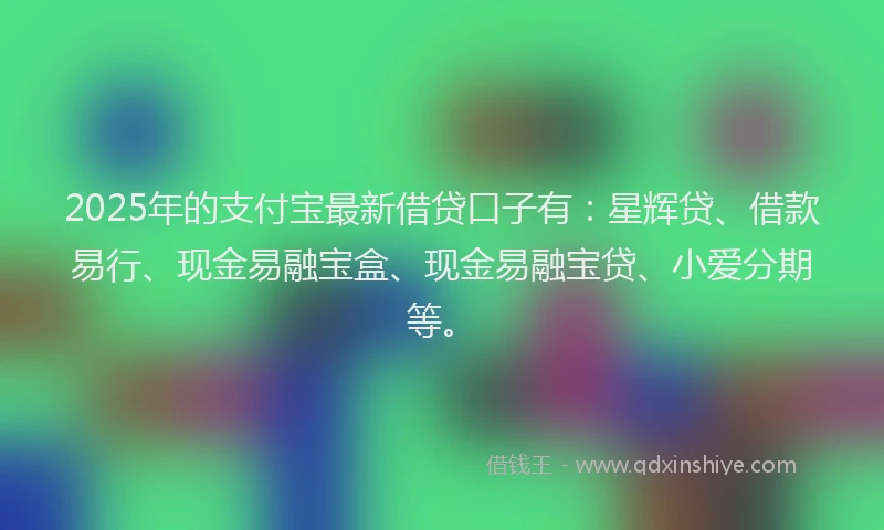 2025年的支付宝最新借贷口子有：星辉贷、借款易行、现金易融宝盒、现金易融宝贷、小爱分期等。