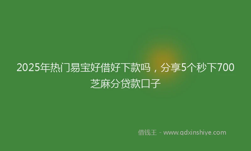 2025年热门易宝好借好下款吗，分享5个秒下700芝麻分贷款口子