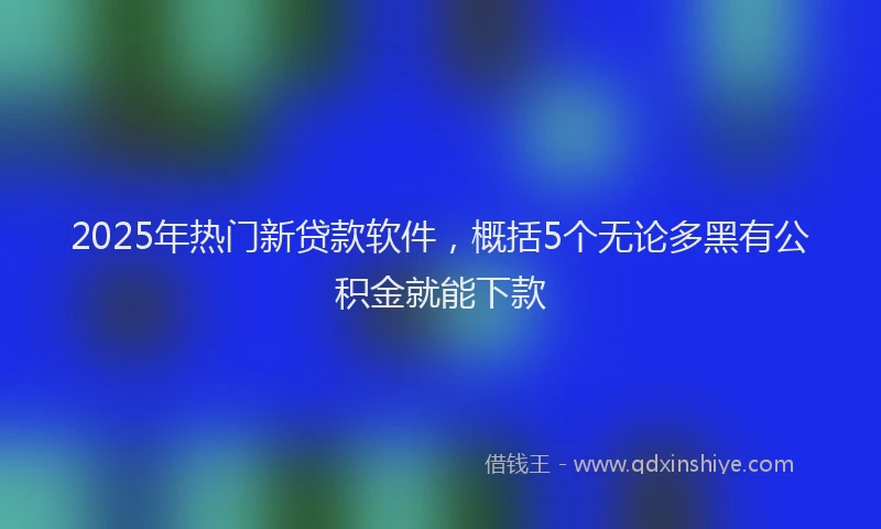 2025年热门新贷款软件，概括5个无论多黑有公积金就能下款