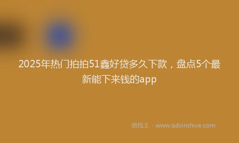 2025年热门拍拍51鑫好贷多久下款，盘点5个最新能下来钱的app