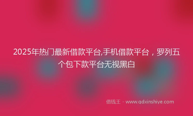 2025年热门最新借款平台,手机借款平台，罗列五个包下款平台无视黑白