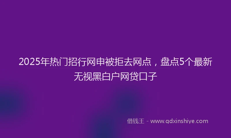 2025年热门招行网申被拒去网点，盘点5个最新无视黑白户网贷口子