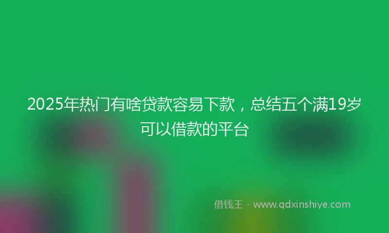 2025年热门有啥贷款容易下款，总结五个满19岁可以借款的平台