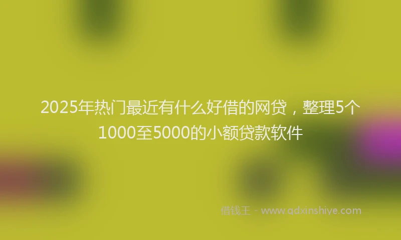 2025年热门最近有什么好借的网贷，整理5个1000至5000的小额贷款软件