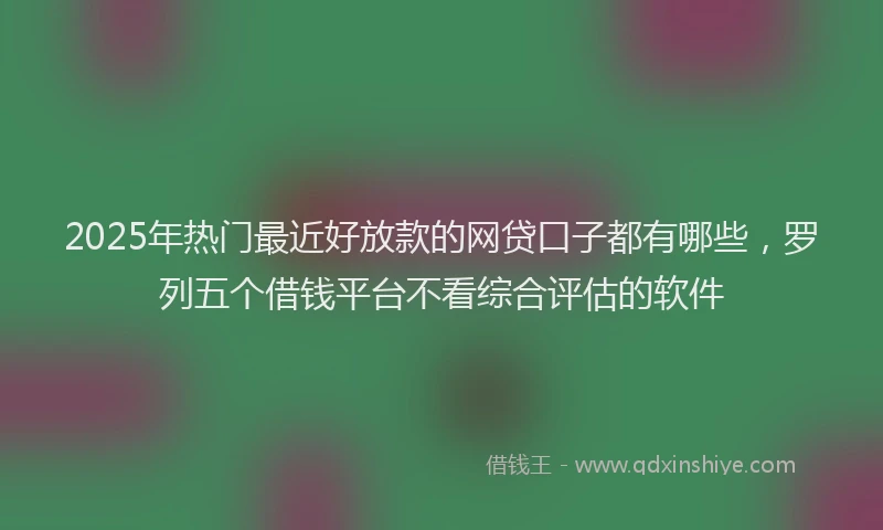 2025年热门最近好放款的网贷口子都有哪些，罗列五个借钱平台不看综合评估的软件