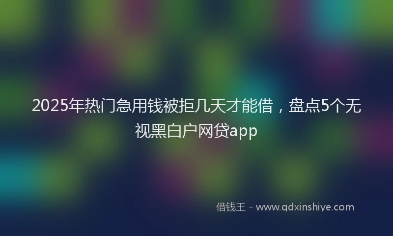 2025年热门急用钱被拒几天才能借，盘点5个无视黑白户网贷app