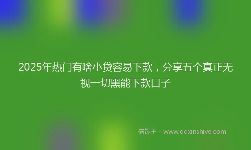 2025年热门有啥小贷容易下款，分享五个真正无视一切黑能下款口子