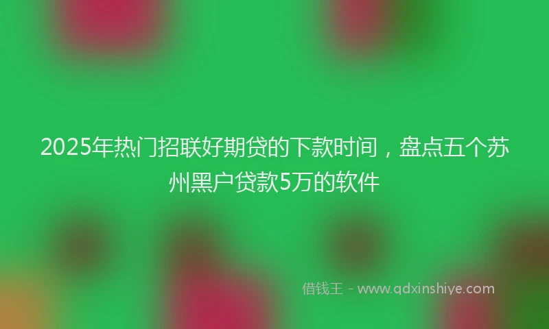 2025年热门招联好期贷的下款时间，盘点五个苏州黑户贷款5万的软件