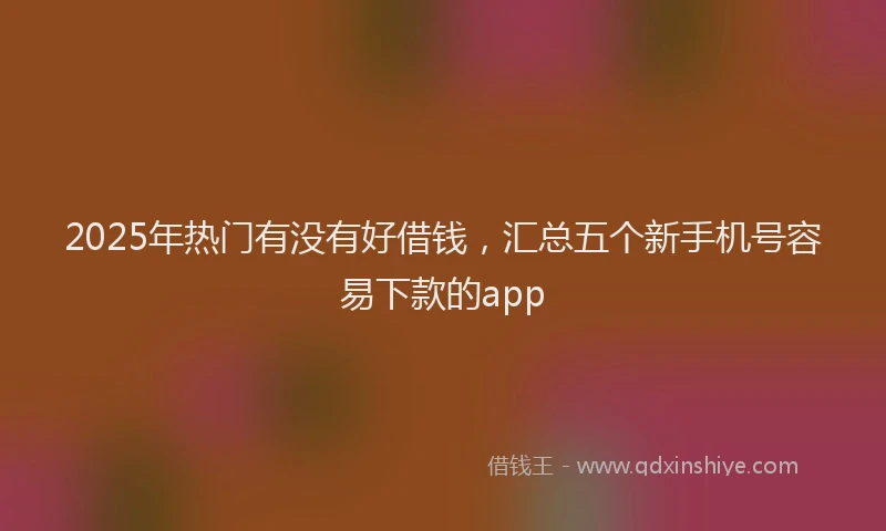 2025年热门有没有好借钱，汇总五个新手机号容易下款的app