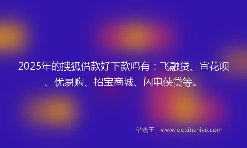 2025年的搜狐借款好下款吗有：飞融贷、宜花呗、优易购、招宝商城、闪电侠贷等。