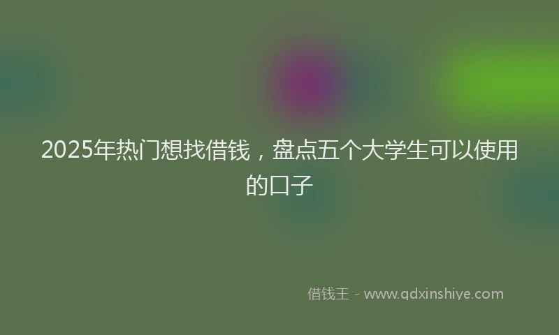 2025年热门想找借钱，盘点五个大学生可以使用的口子
