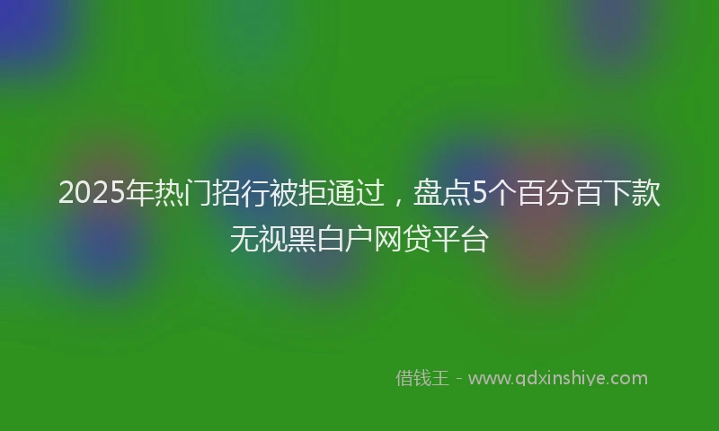2025年热门招行被拒通过，盘点5个百分百下款无视黑白户网贷平台