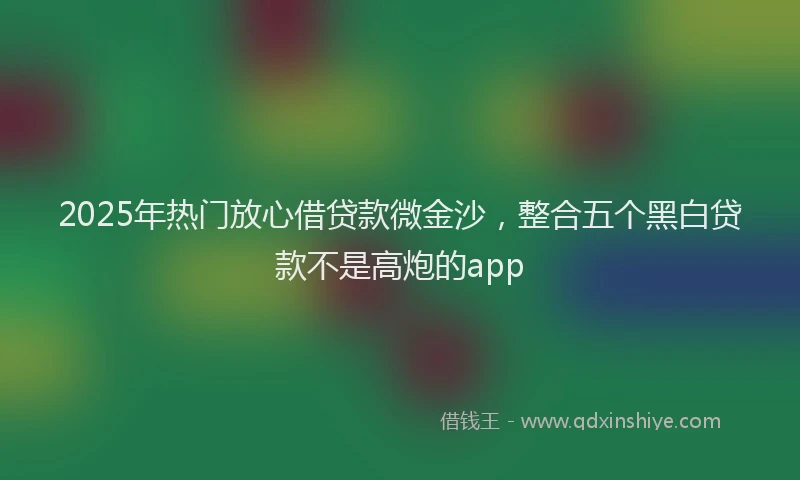 2025年热门放心借贷款微金沙，整合五个黑白贷款不是高炮的app