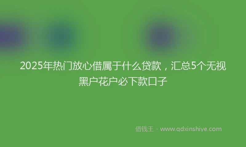 2025年热门放心借属于什么贷款，汇总5个无视黑户花户必下款口子