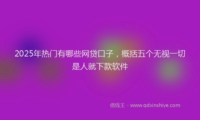 2025年热门有哪些网贷口子，概括五个无视一切是人就下款软件