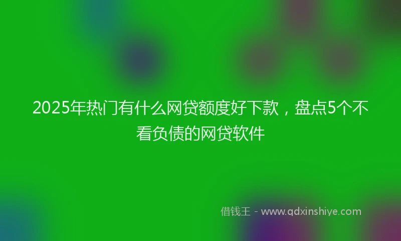 2025年热门有什么网贷额度好下款，盘点5个不看负债的网贷软件