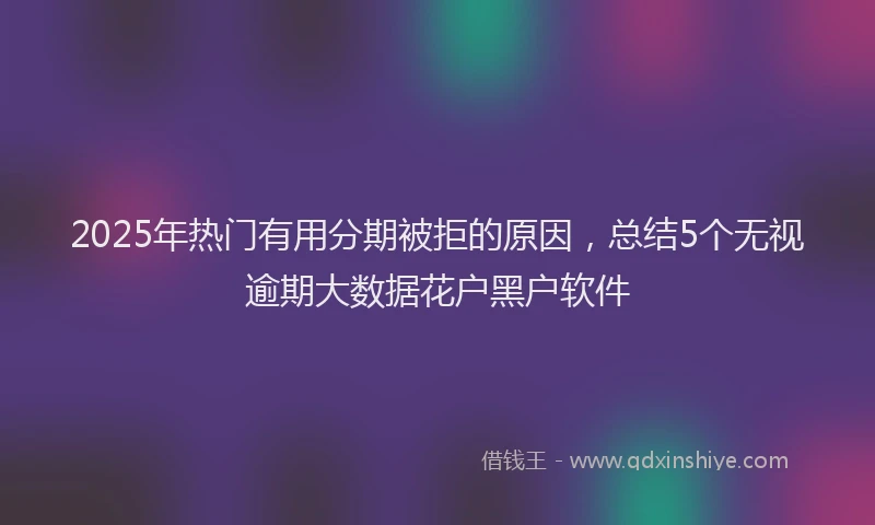 2025年热门有用分期被拒的原因，总结5个无视逾期大数据花户黑户软件