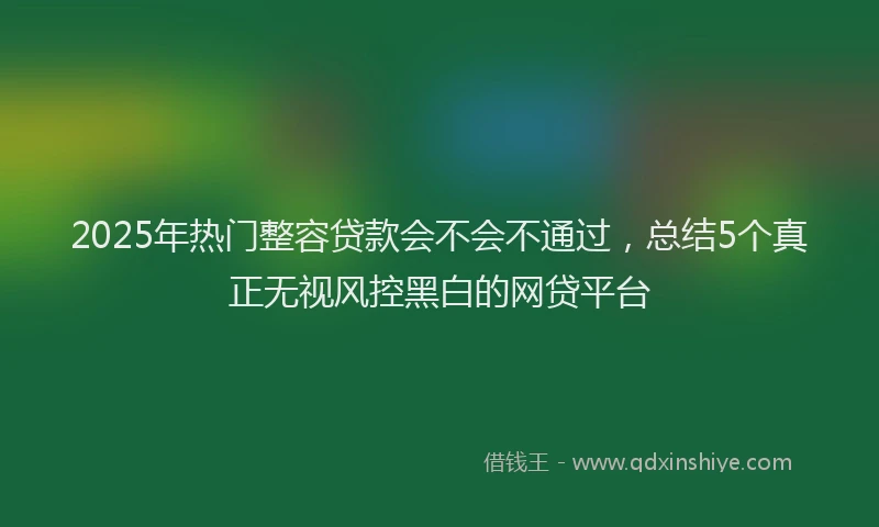 2025年热门整容贷款会不会不通过，总结5个真正无视风控黑白的网贷平台