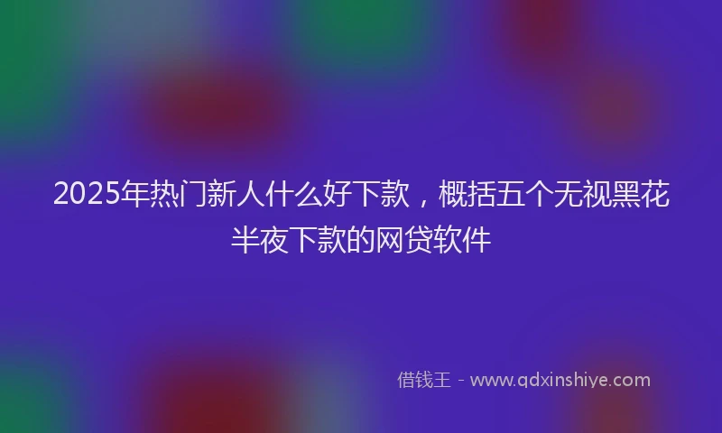 2025年热门新人什么好下款，概括五个无视黑花半夜下款的网贷软件