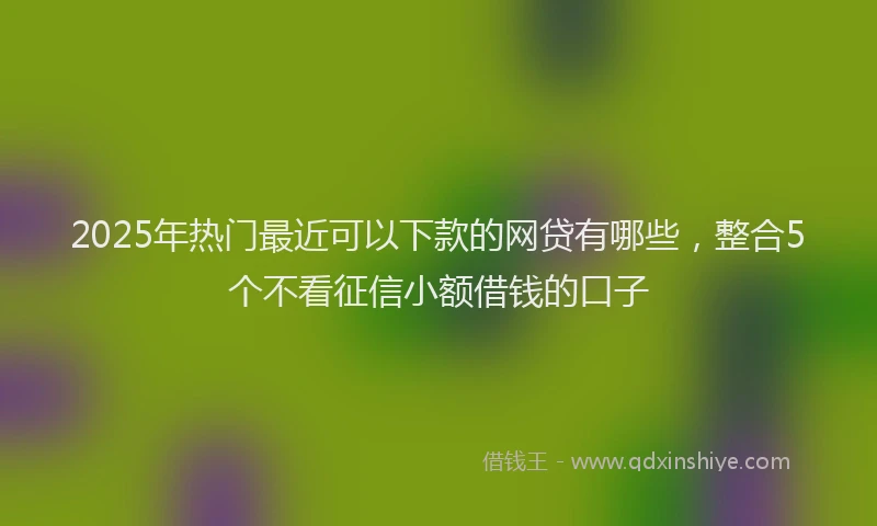 2025年热门最近可以下款的网贷有哪些，整合5个不看征信小额借钱的口子